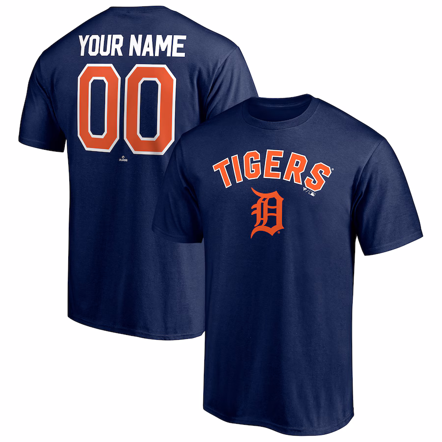 Men's Detroit Tigers Navy Personalized Team Winning Streak Name & Number T-Shirt - Jersey