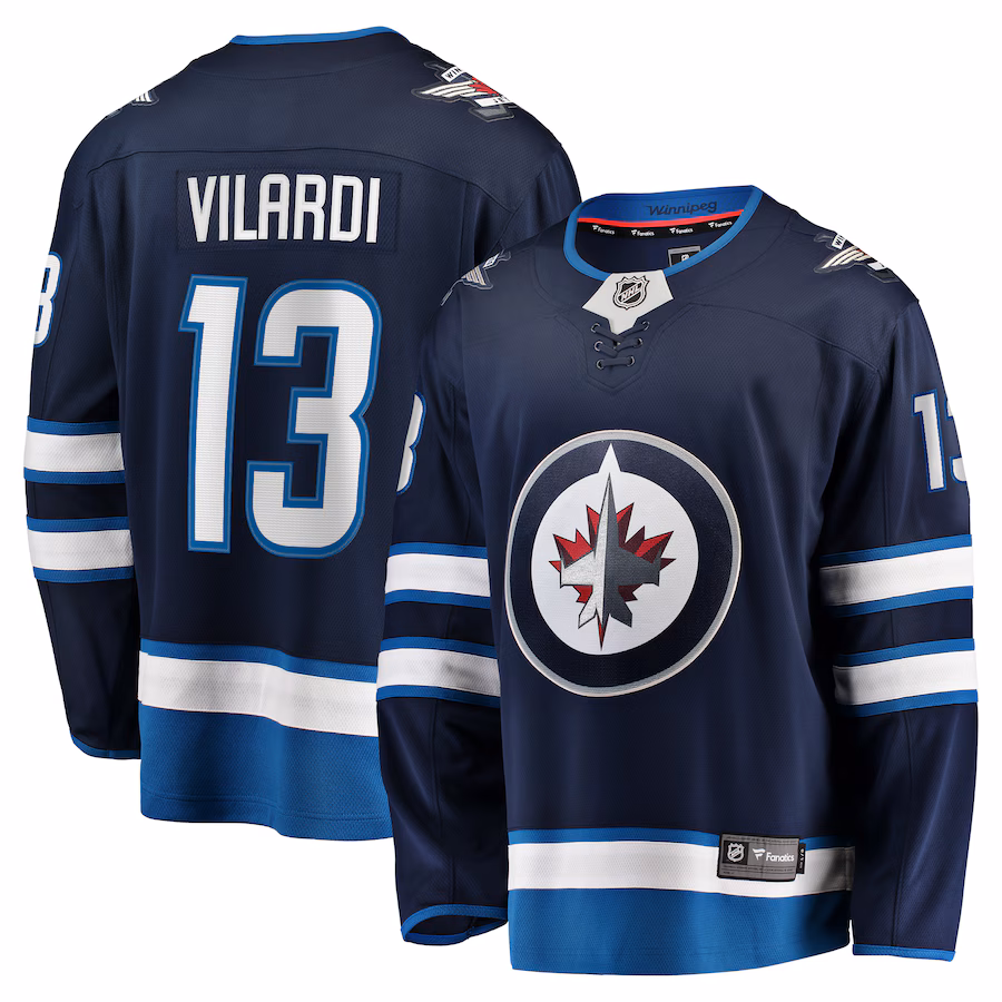 Men's Winnipeg Jets Gabriel Vilardi Fanatics Navy Home Premier Breakaway Player Jersey - Jersey