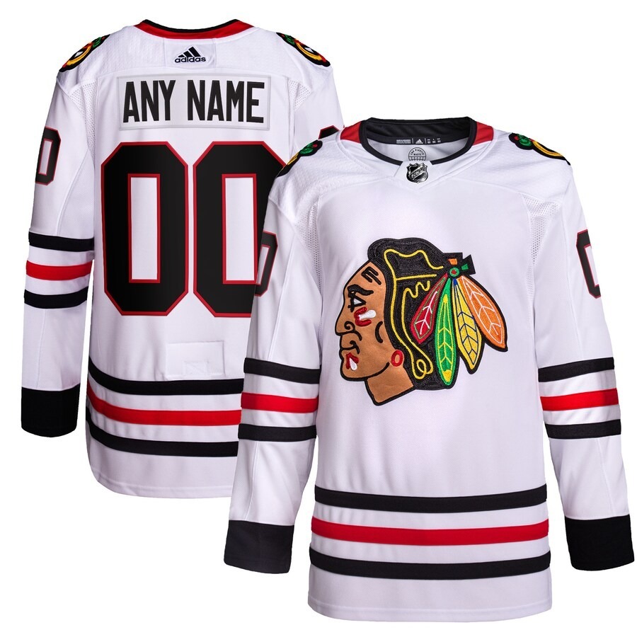 Men's Chicago Blackhawks adidas White Away Primegreen Authentic Pro Custom Jersey - Jersey