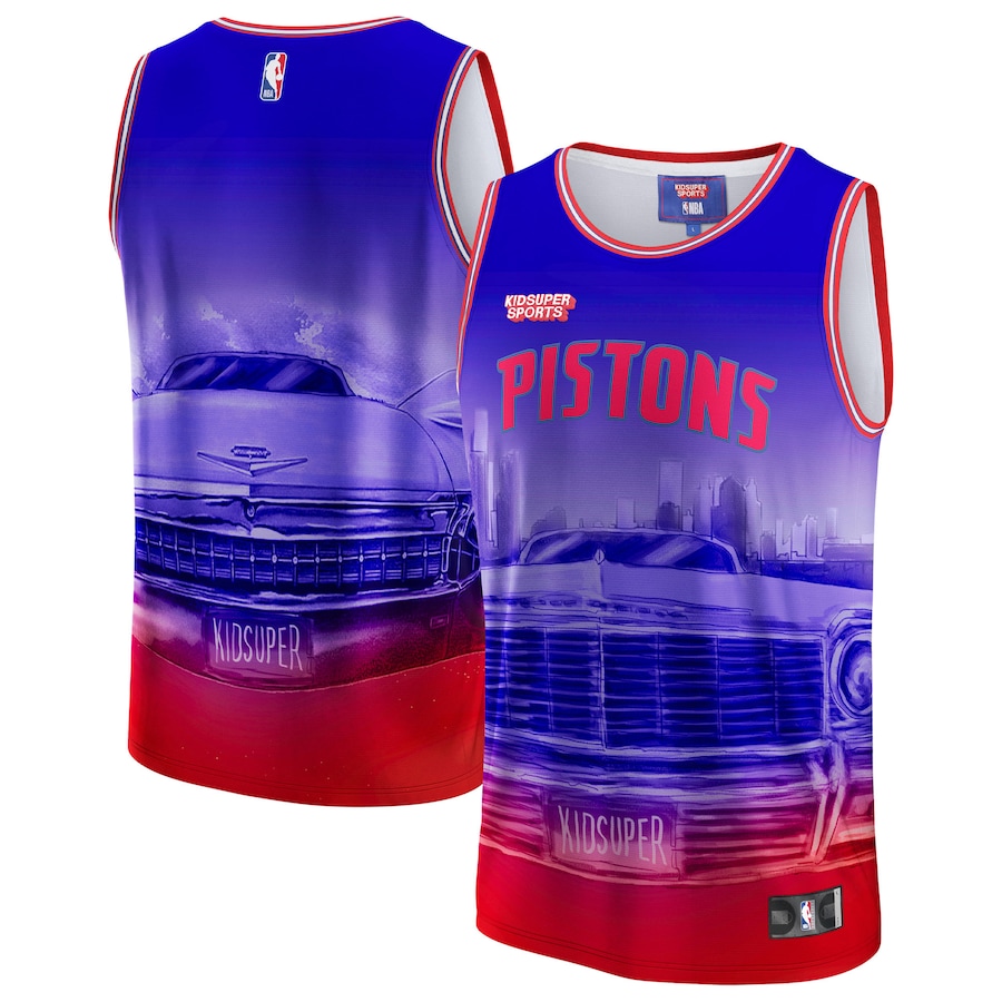 Unisex Detroit Pistons NBA & KidSuper Studios by Fanatics Red Hometown Jersey - Jersey