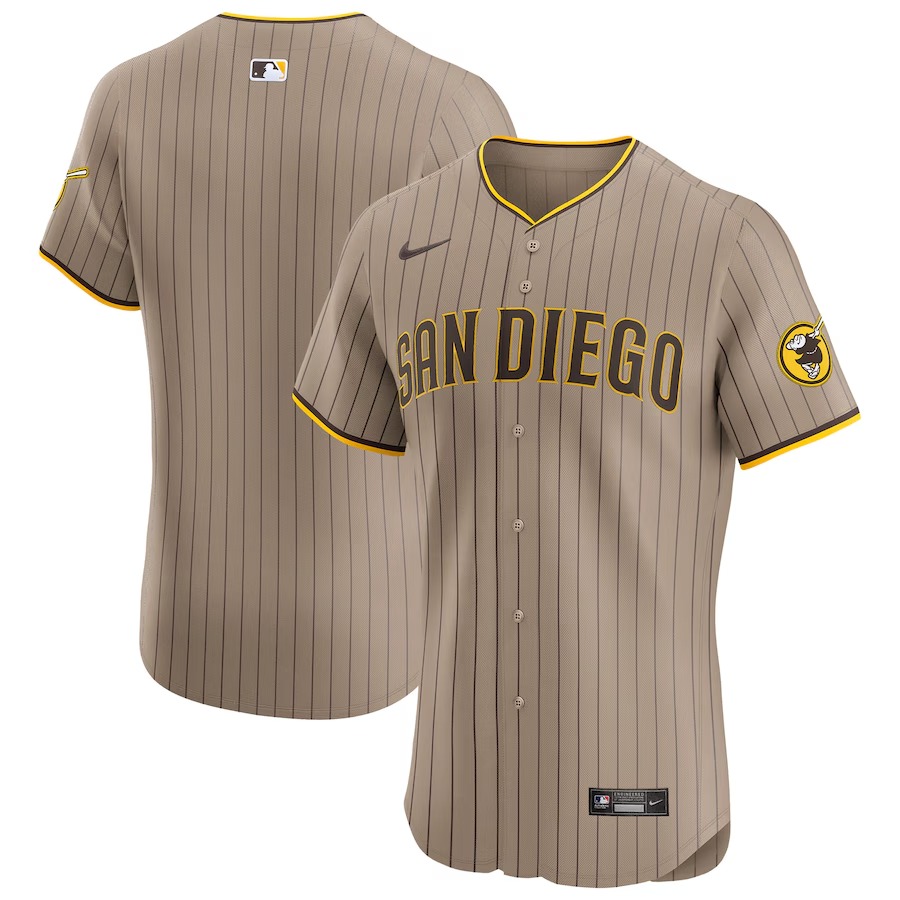 Men's San Diego Padres Nike Sand Alternate Vapor Premier Elite Patch Jersey - Jersey