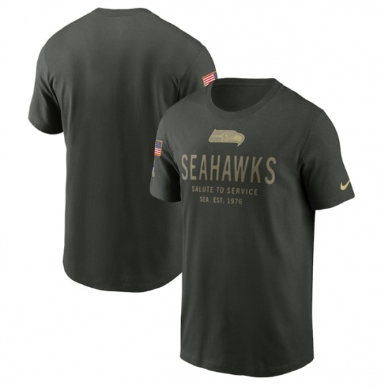 Men's Seattle Seahawks Forest Green 2025 Salute to Service Sideline Primary Edge Dri-FIT T-Shirt - Jersey