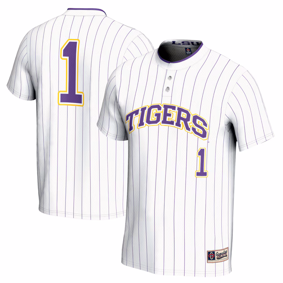 Unisex GameDay Greats #1 White LSU Tigers Lightweight Softball Jersey - Jersey