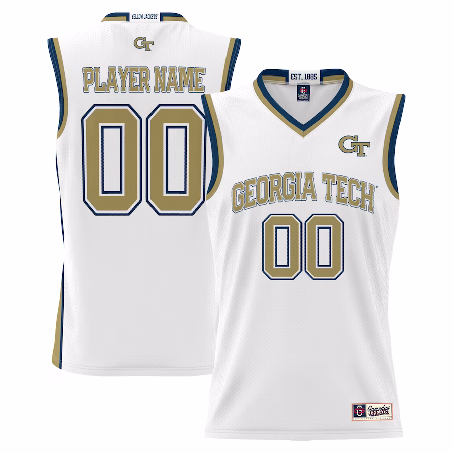 Georgia Tech Yellow Jackets GameDay Greats Unisex NIL Pick-A-Player Lightweight Basketball Jersey - White - Jersey