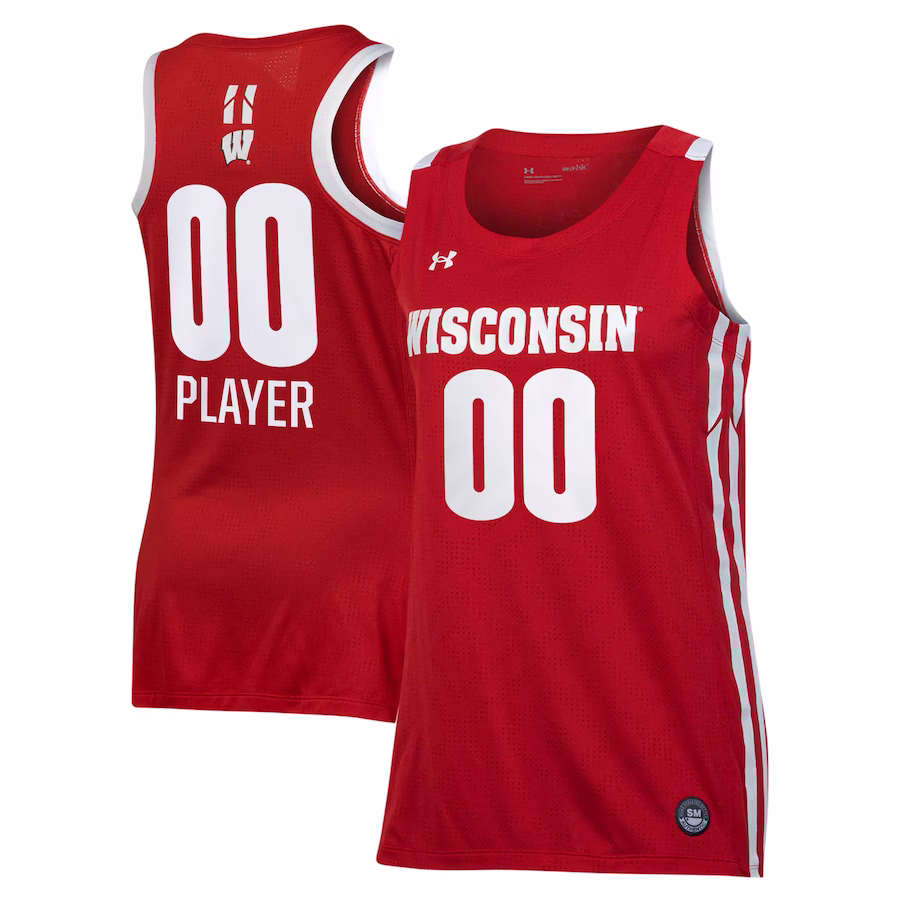 Wisconsin Badgers Under Armour Women's Pick-A-Player NIL Women's Basketball Jersey - Red - Jersey