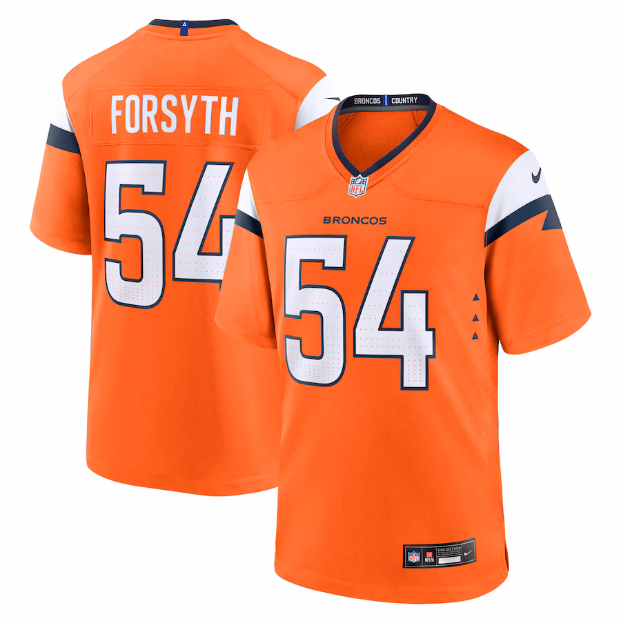 Men's Denver Broncos Alex Forsyth Nike Orange Team Game Jersey - Jersey