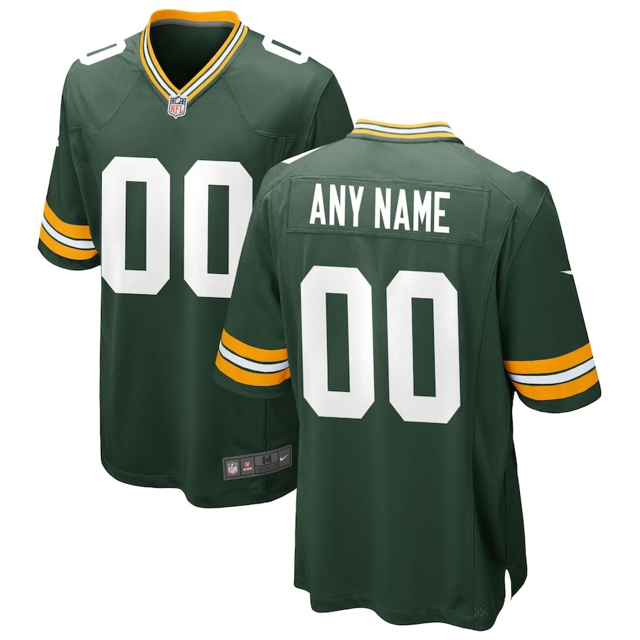 Men's Green Bay Packers Nike Green Custom Game Jersey - Jersey