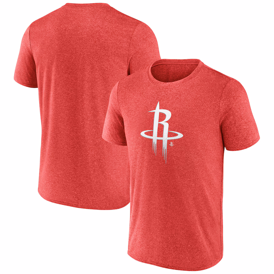 Men's Houston Rockets Fanatics Heather Red Iconic Overtime T-Shirt - Jersey