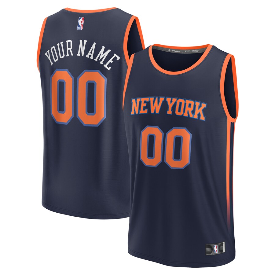 Youth New York Knicks  Fanatics Navy Fast Break Replica Custom Jersey - Statement Edition - Jersey