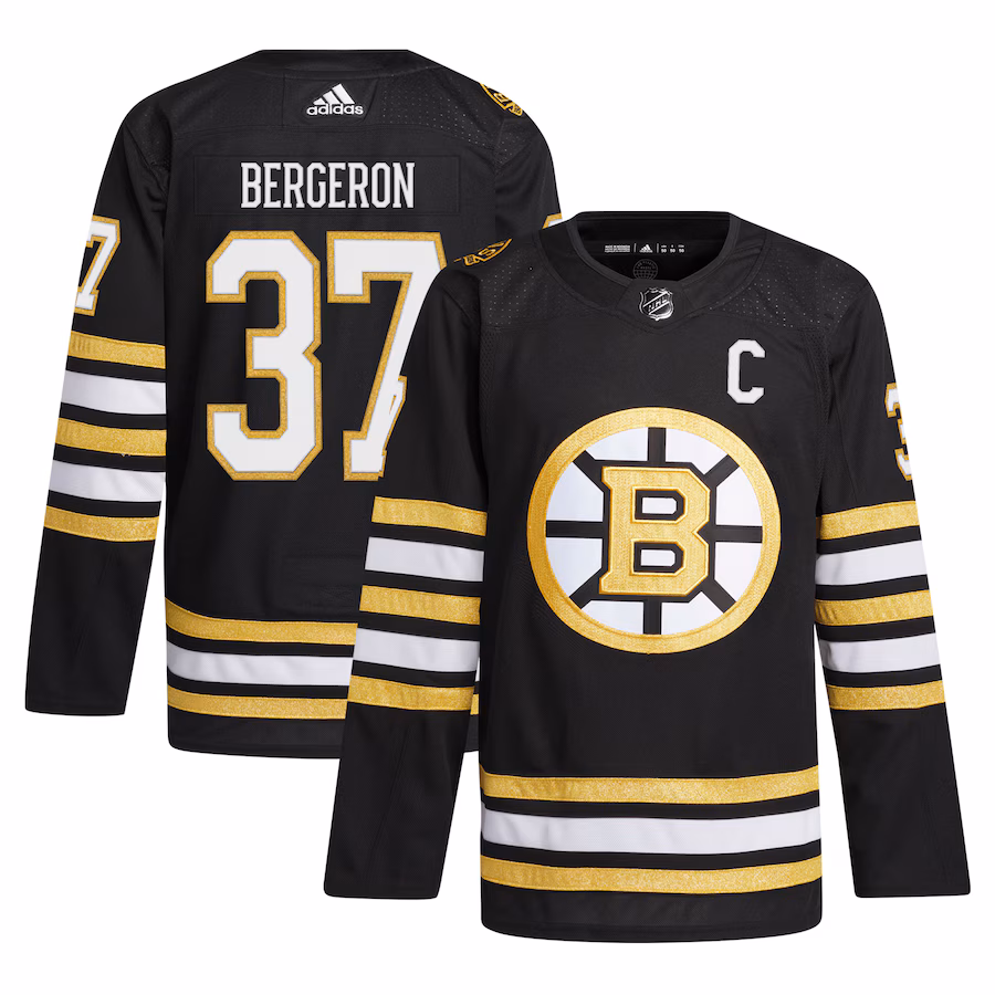 Men's Boston Bruins Patrice Bergeron adidas Black Home Primegreen Authentic Player Jersey - Jersey
