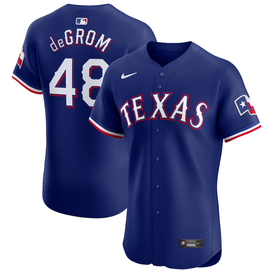 Men's Texas Rangers Jacob deGrom Nike Royal Alternate Elite Player Jersey - Jersey
