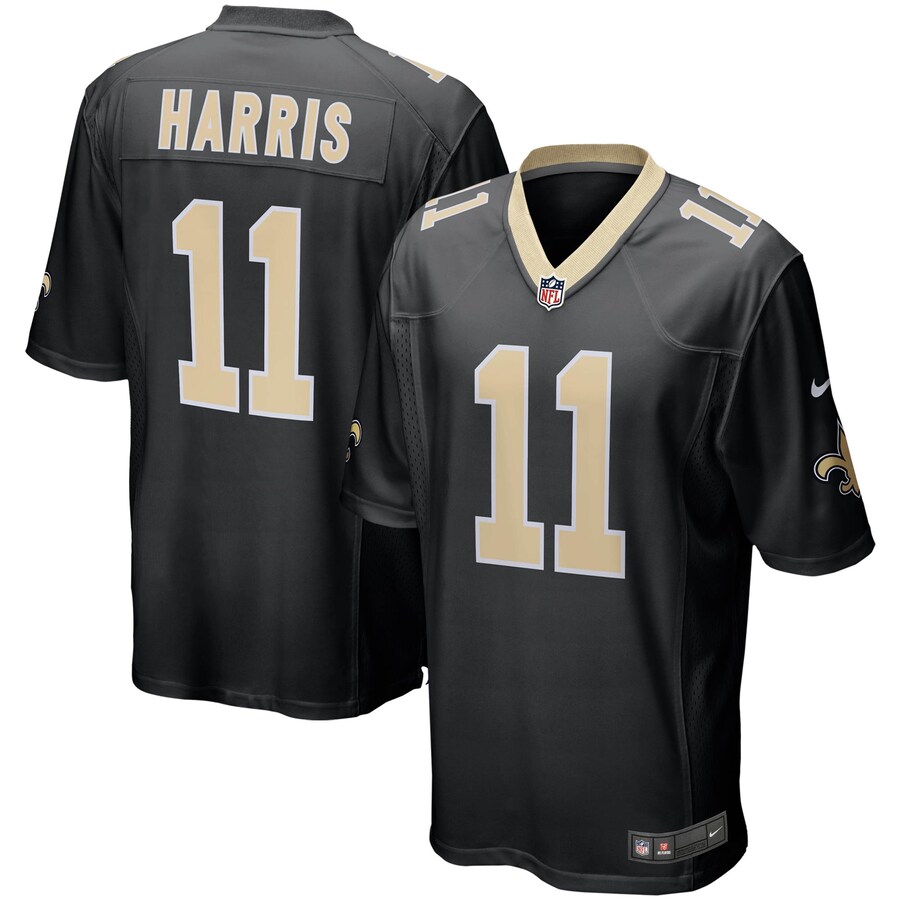 Men's New Orleans Saints Deonte Harris Nike Black Game Player Jersey - Jersey