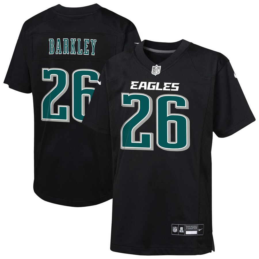 Youth Philadelphia Eagles Saquon Barkley Nike Carbon Black Fashion Game Jersey - Jersey