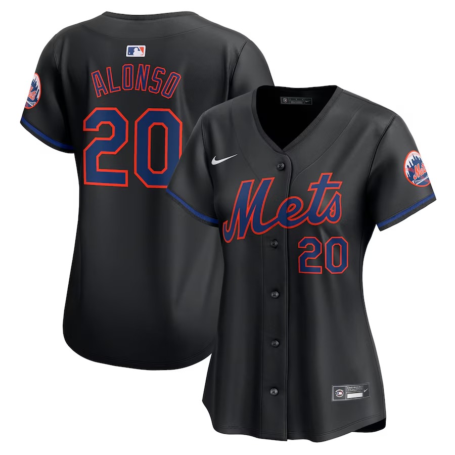 Women's New York Mets Pete Alonso Nike Black Alternate Limited Player Jersey - Jersey