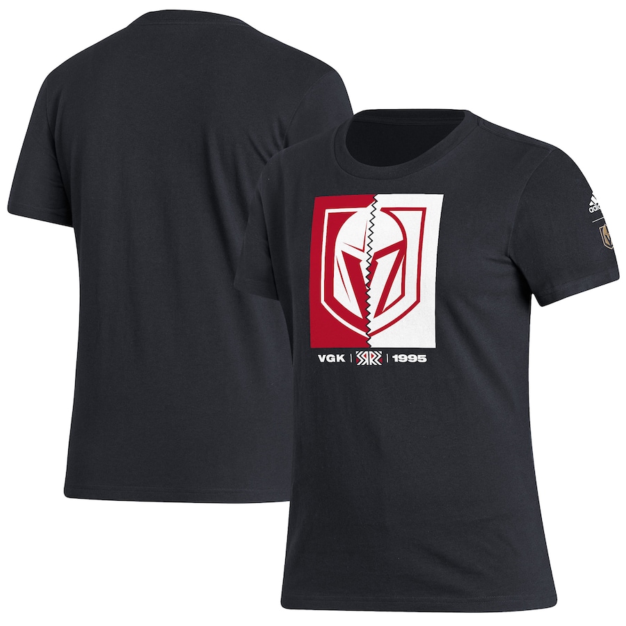 Women's Vegas Golden Knights adidas Black Reverse Retro 2.0 Playmaker T-Shirt - Jersey
