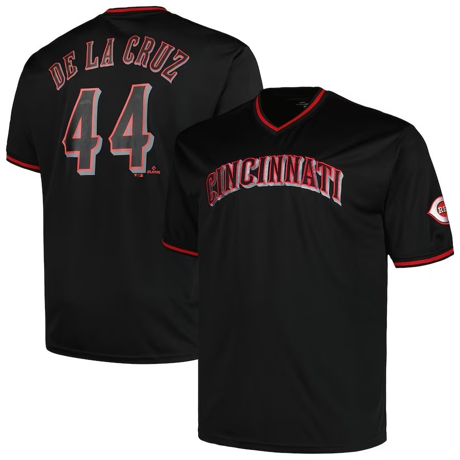 Men's Cincinnati Reds Elly De La Cruz Profile Black Big & Tall Pop Fashion Player Jersey - Jersey