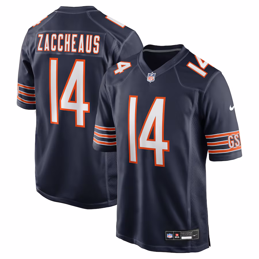 Men's Chicago Bears Olamide Zaccheaus Nike Navy Team Game Jersey - Jersey