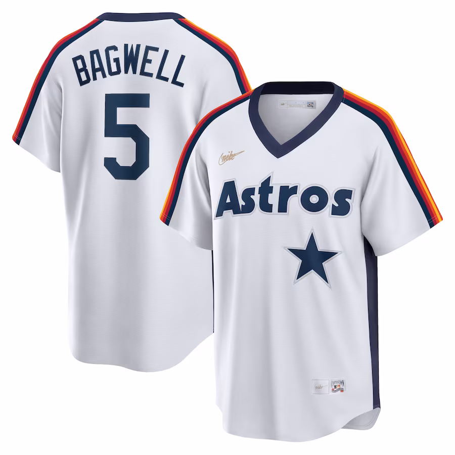 Men's Houston Astros Jeff Bagwell Nike White Home Cooperstown Collection Logo Player Jersey - Jersey