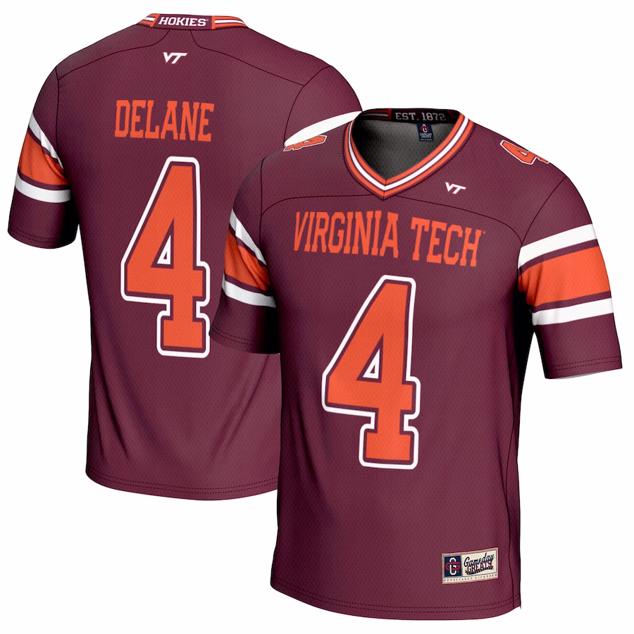Mansoor Delane Virginia Tech Hokies GameDay Greats NIL Player Football Jersey - Maroon - Jersey
