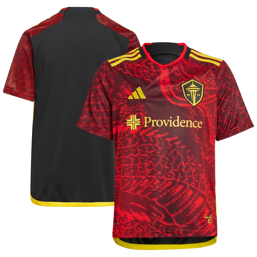 Youth Seattle Sounders FC  adidas Red 2024 The Bruce Lee Kit Replica Jersey - Jersey