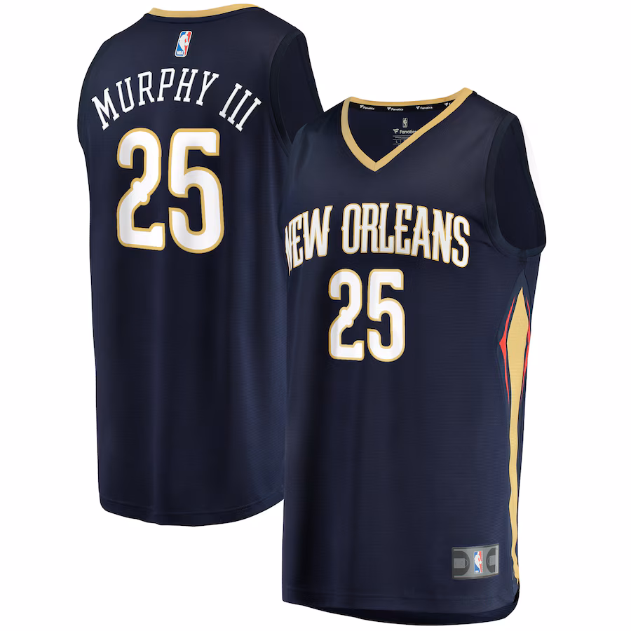 Men's New Orleans Pelicans Trey Murphy III Fanatics Navy Fast Break Replica Jersey - Icon Edition - Jersey