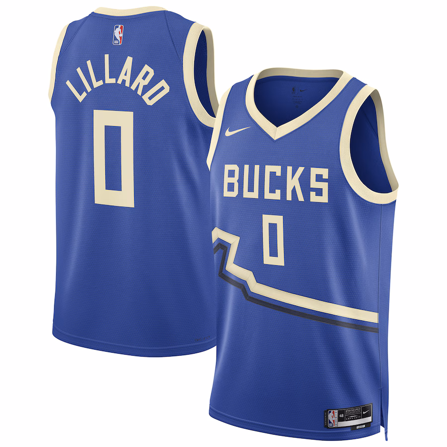 Unisex Milwaukee Bucks Damian Lillard Nike Royal 2024/25 Swingman Player Jersey - City Edition - Jersey