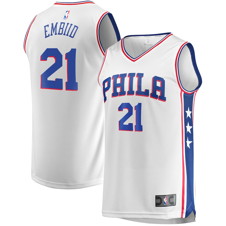 Men's Philadelphia 76ers Joel Embiid Fanatics White Replica Jersey - Association Edition - Jersey