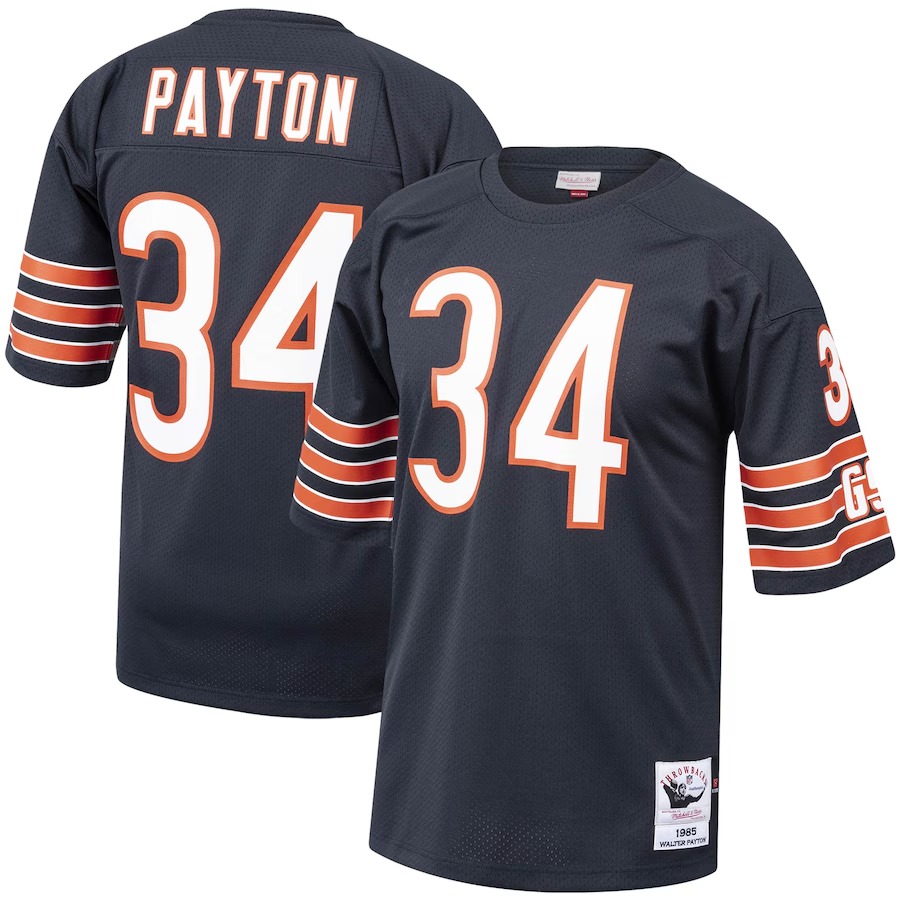 Men's Chicago Bears 1985 Walter Payton Mitchell & Ness Navy Authentic Throwback Retired Player Jersey - Jersey