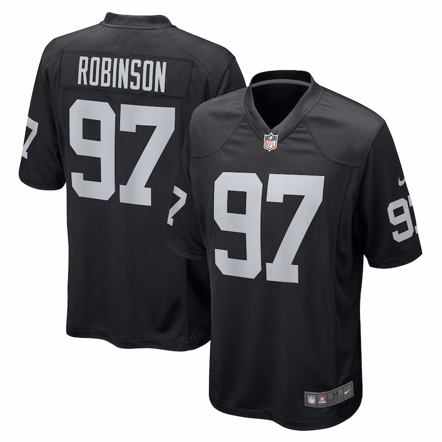 Men's Las Vegas Raiders Janarius Robinson Nike  Black Team Game Jersey - Jersey