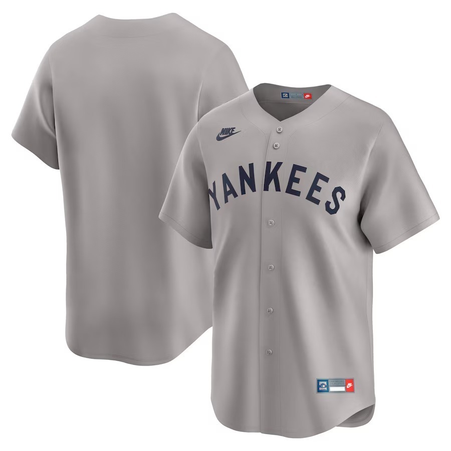 Men's New York Yankees Nike Gray Throwback Cooperstown Collection Limited Jersey - Jersey