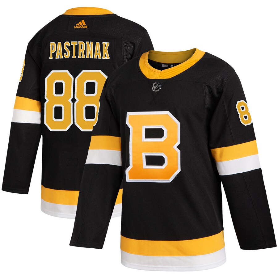 Men's Boston Bruins David Pastrnak adidas Black Alternate Authentic Player Jersey - Jersey