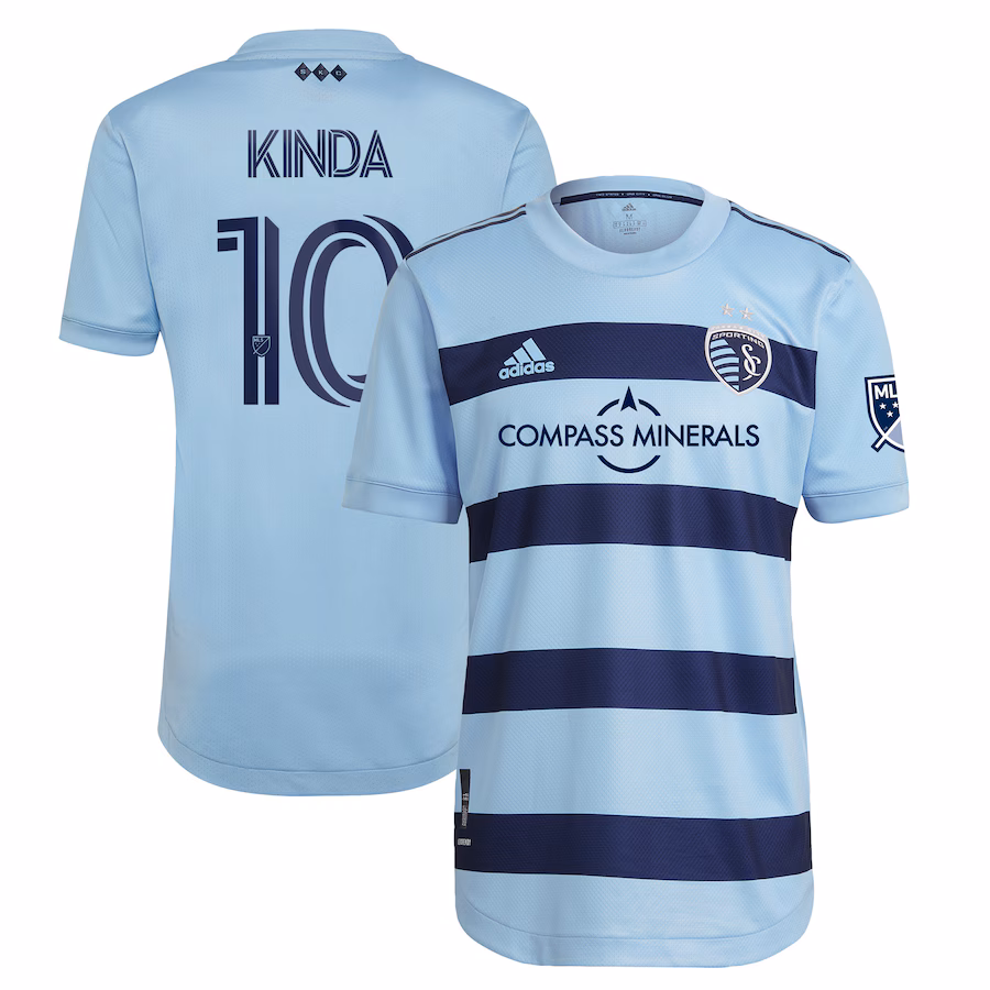 Men's Sporting Kansas City Gadi Kinda adidas Light Blue 2021 Primary Authentic Player Jersey - Jersey