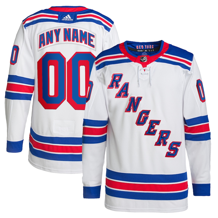 Men's New York Rangers adidas White Away Primegreen Authentic Custom Jersey - Jersey