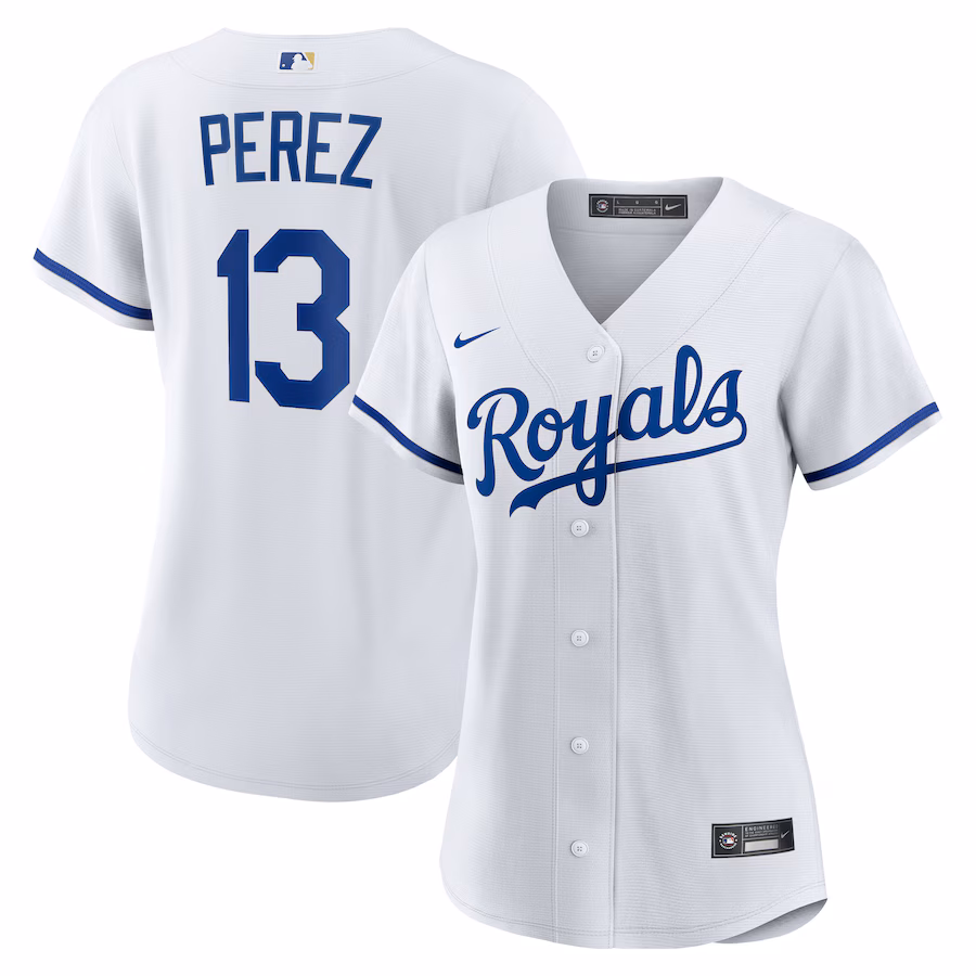 Women's Kansas City Royals Salvador Perez Nike White Home Replica Jersey - Jersey