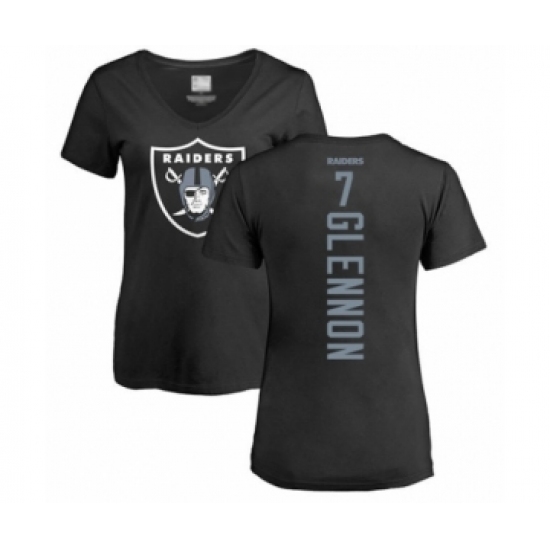 Football Women's Oakland Raiders #7 Mike Glennon Black Backer T-Shirt - Jersey