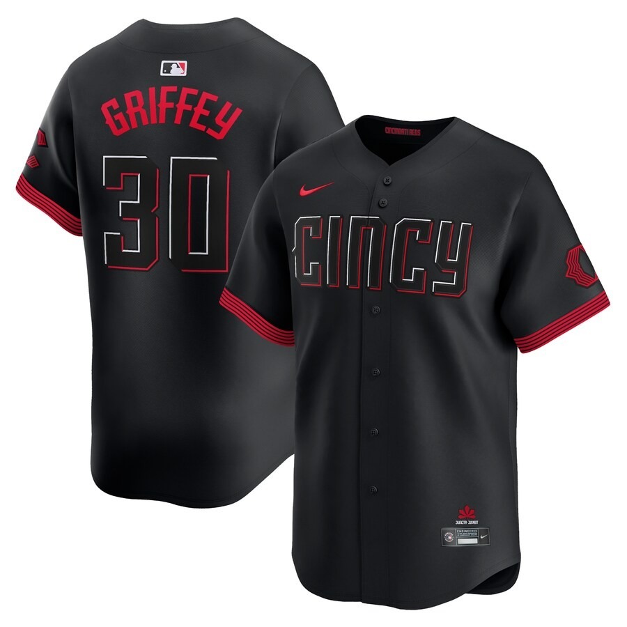 Men's Cincinnati Reds Ken Griffey Jr. Nike Black City Connect Limited Player Jersey - Jersey