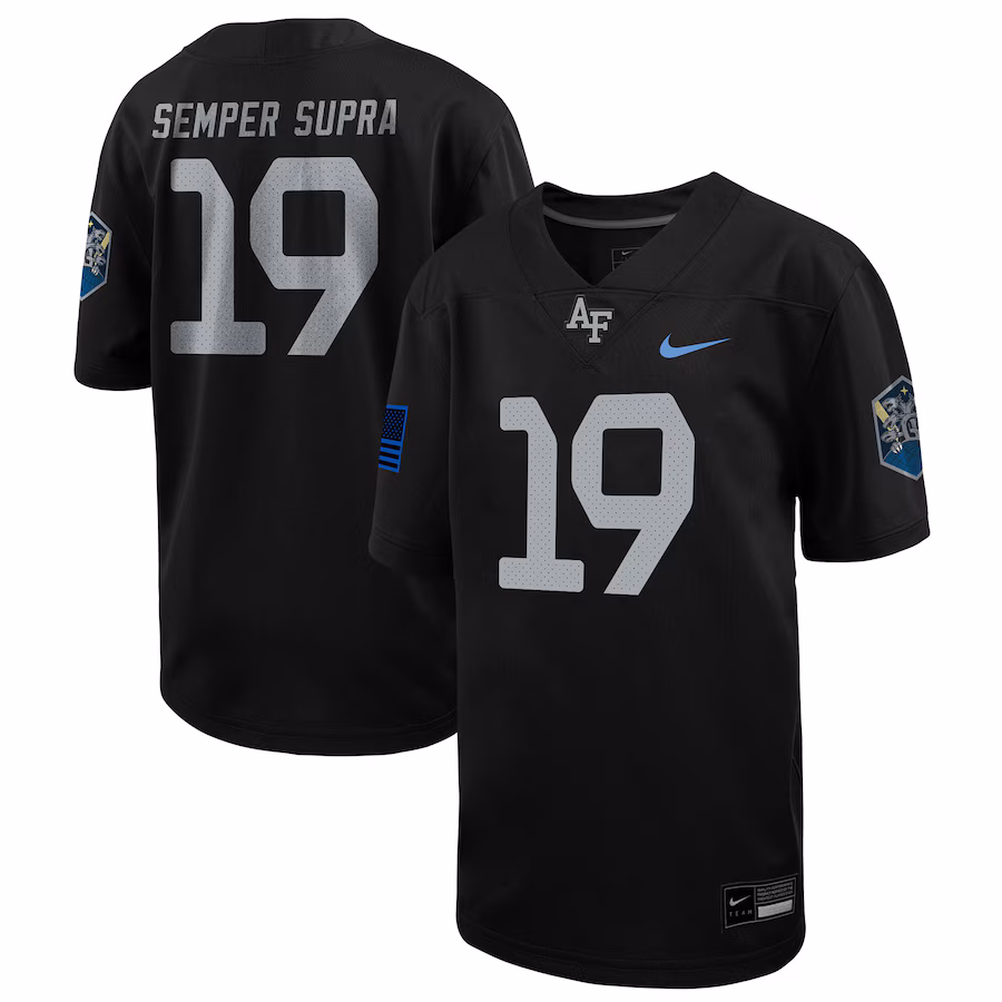 Youth Nike #1 Black Air Force Falcons 1st Armored Division Old Ironsides Untouchable Football Jersey - Jersey
