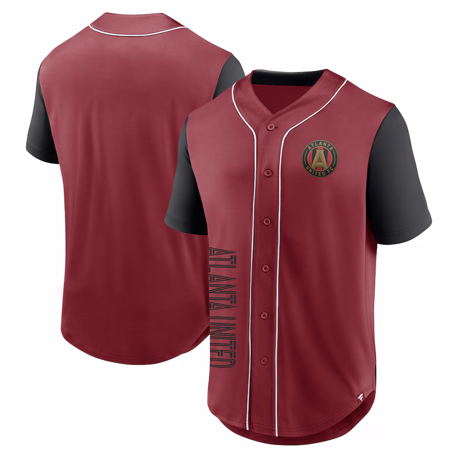Men's Atlanta United FC Fanatics Red Balance Fashion Baseball Jersey - Jersey