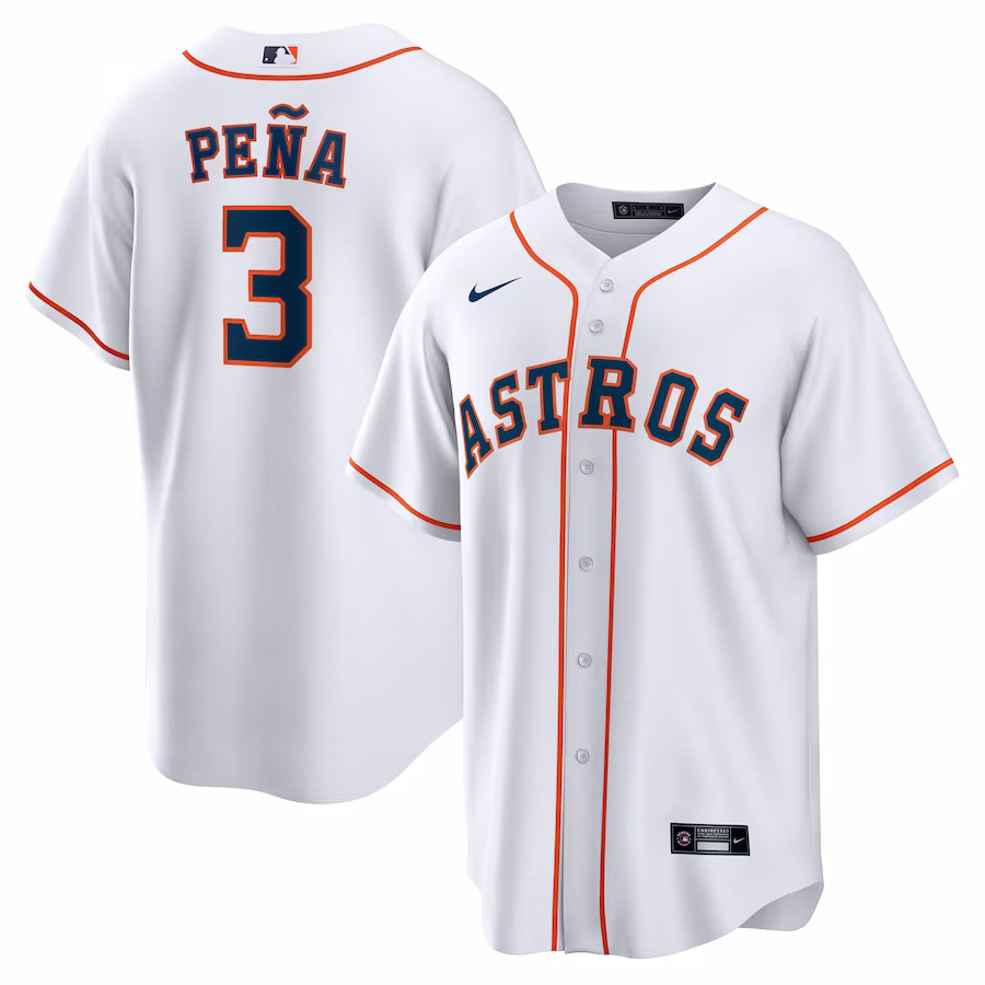 Men's Houston Astros Jeremy Peña Nike White Home Replica Jersey - Jersey