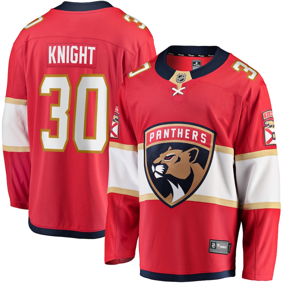Men's Florida Panthers Spencer Knight Fanatics Red Home Breakaway Replica Jersey - Jersey
