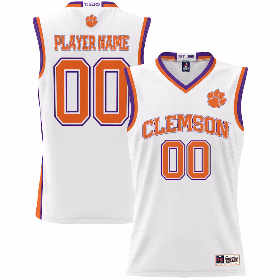 Clemson Tigers GameDay Greats Unisex  Lightweight NIL Pick-A-Player Basketball Jersey - White - Jersey