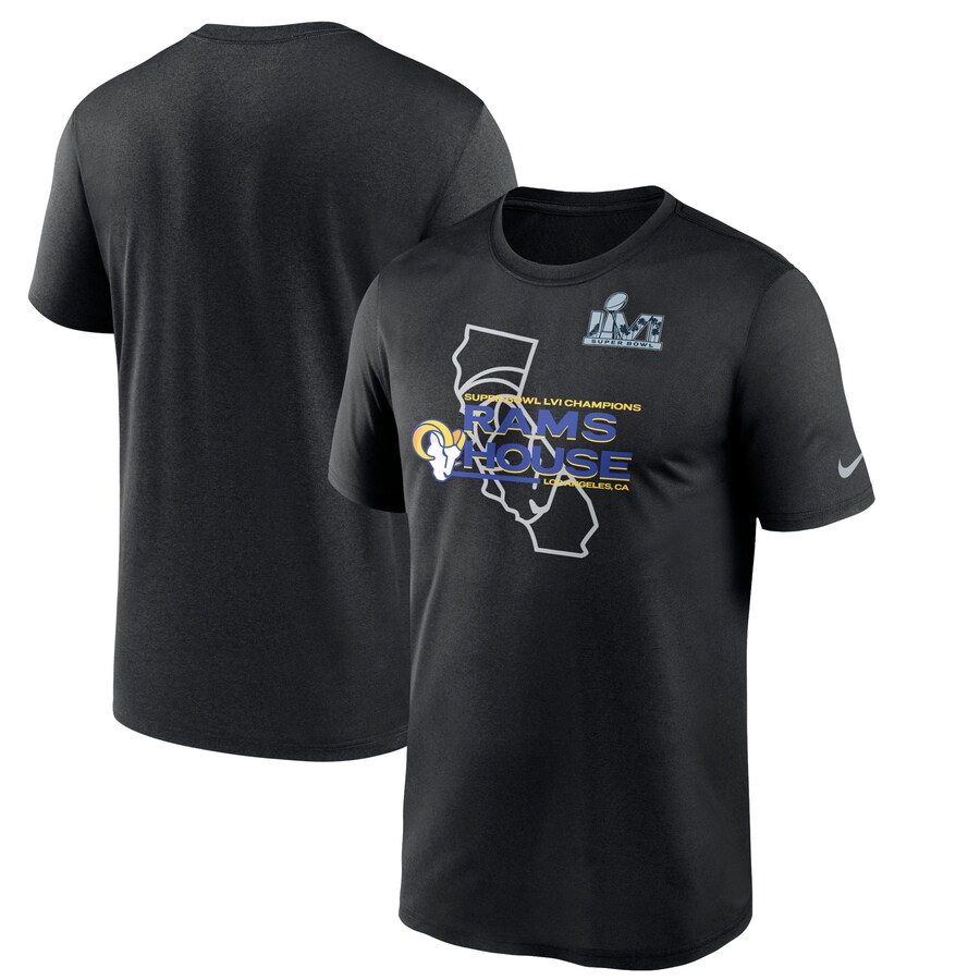 Men's Los Angeles Rams Nike Black Super Bowl LVI Champions Hometown T-Shirt - Jersey