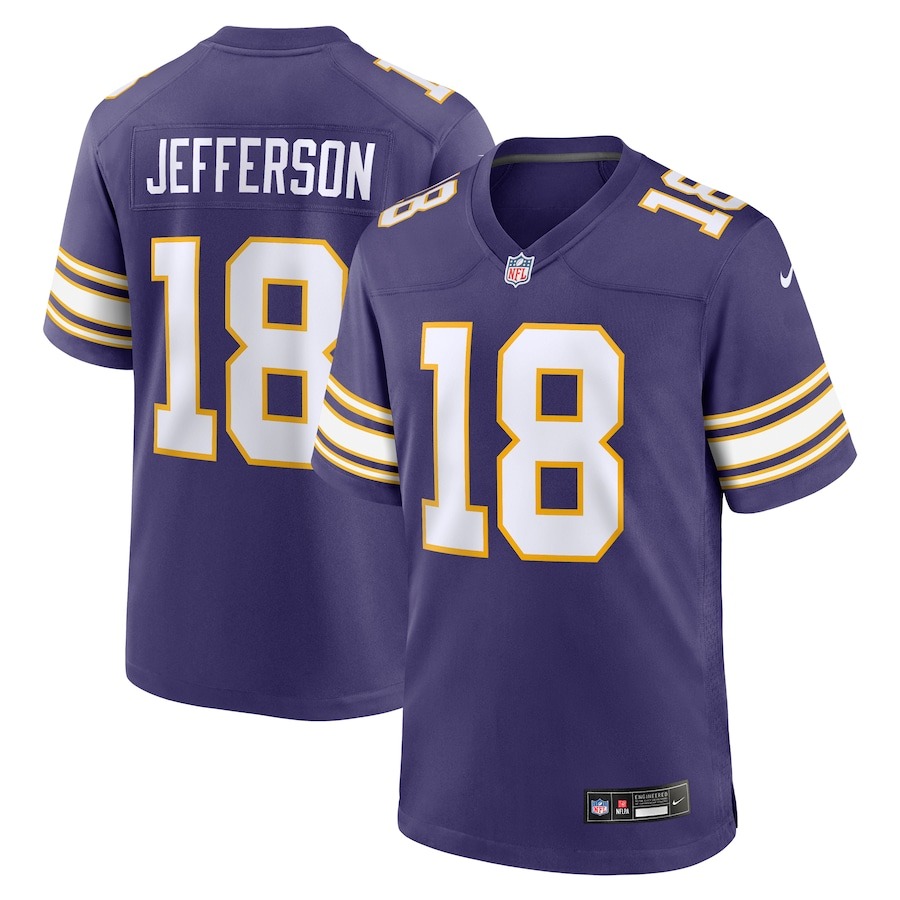 Men's Minnesota Vikings Justin Jefferson Nike Purple Classic Player Game Jersey - Jersey