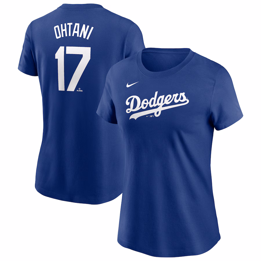 Women's Los Angeles Dodgers Shohei Ohtani Nike Royal 2024 Fuse Name & Number T-Shirt - Jersey