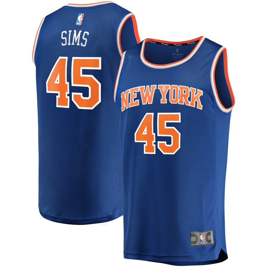 Men's New York Knicks Jericho Sims Fanatics Blue Fast Break Replica Jersey - Icon Edition - Jersey
