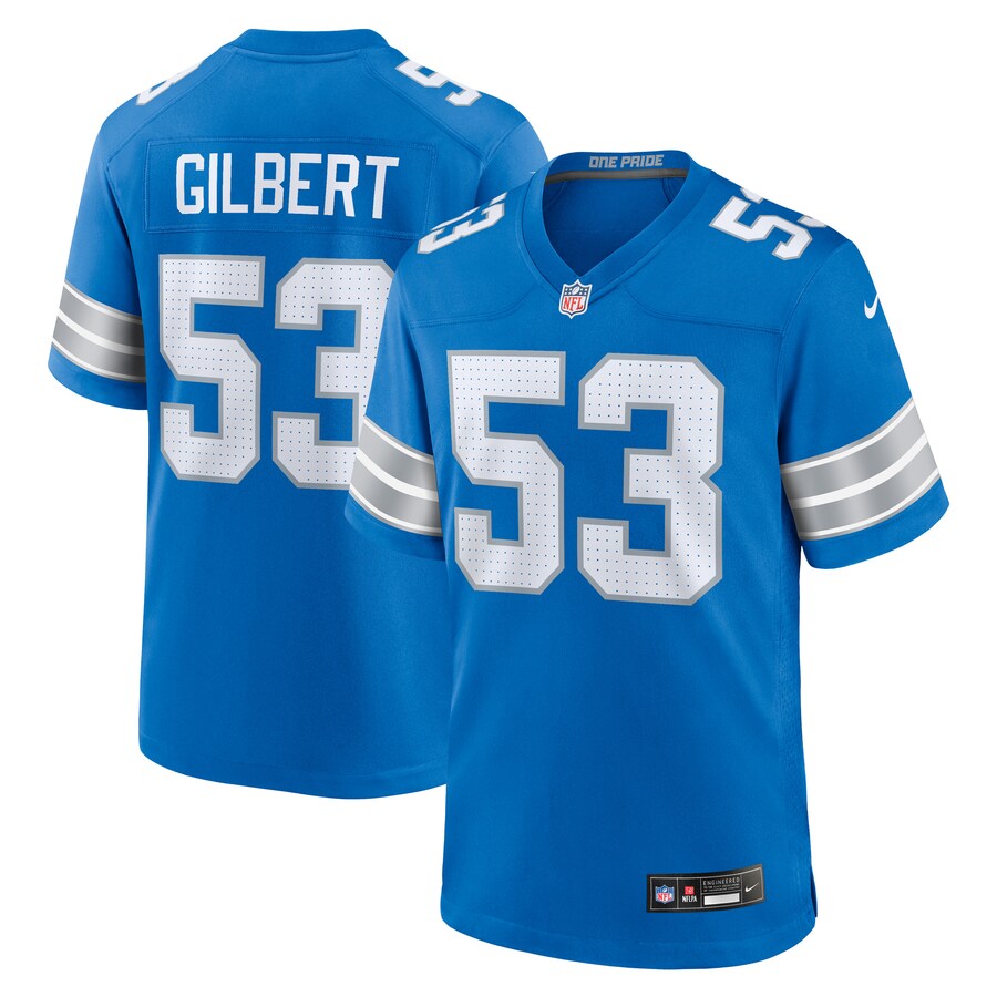 Men's Detroit Lions DaRon Gilbert Nike  Blue Game Jersey - Jersey