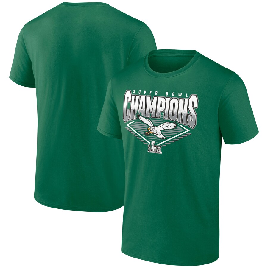 Men's Philadelphia Eagles  Fanatics Kelly Green Super Bowl LIX Champions Big & Tall Retro Graphic T-Shirt - Jersey
