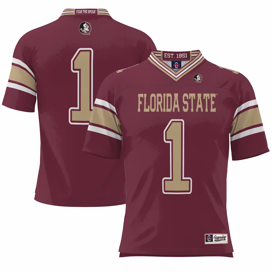 #1 Florida State Seminoles GameDay Greats Youth Endzone Football Jersey - Garnet - Jersey