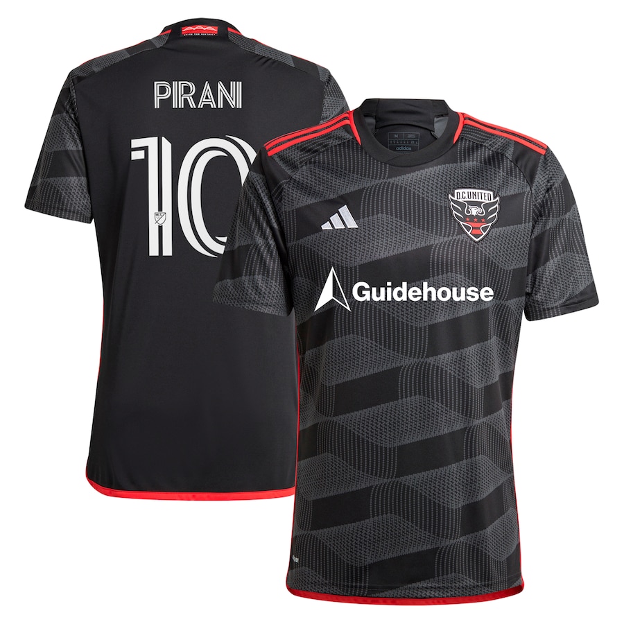 Men's D.C. United Gabriel Pirani adidas Black 2024 The Icon Kit Replica Player Jersey - Jersey