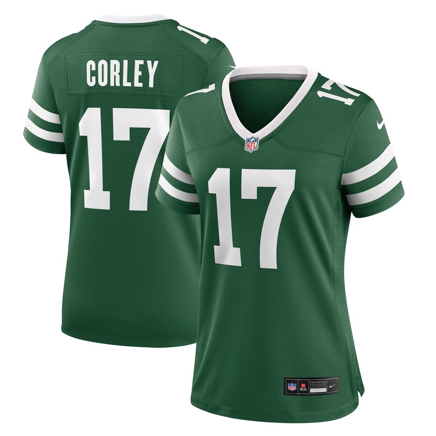 Women's New York Jets Malachi Corley Nike Legacy Green Game Jersey - Jersey